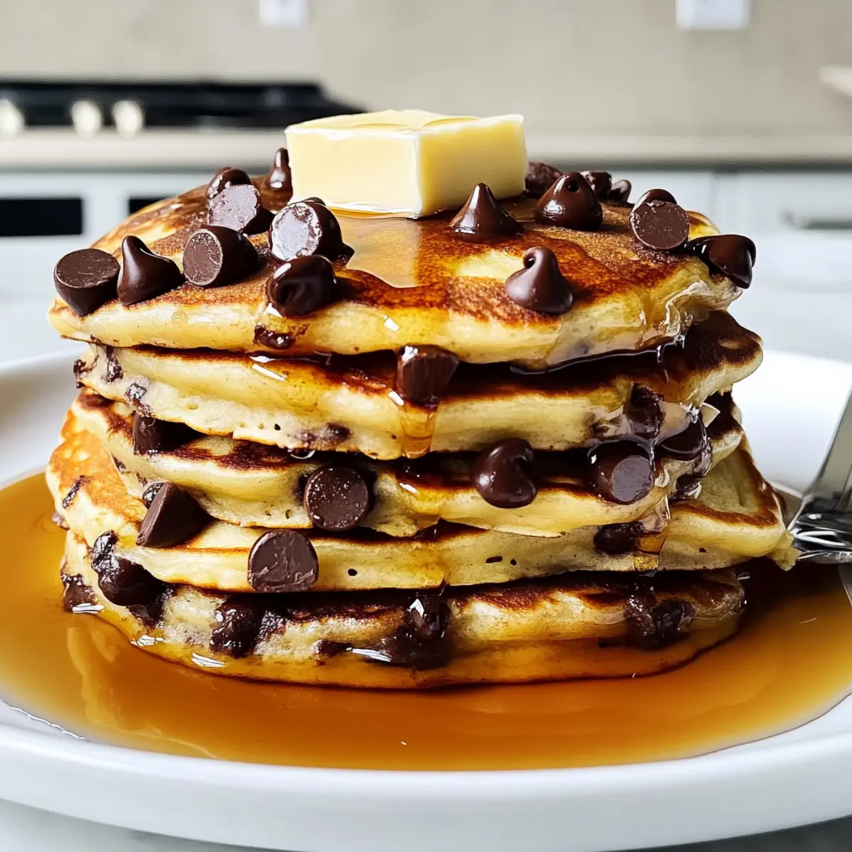 Schokoladenstückchen-Pfannkuchen wie im Diner