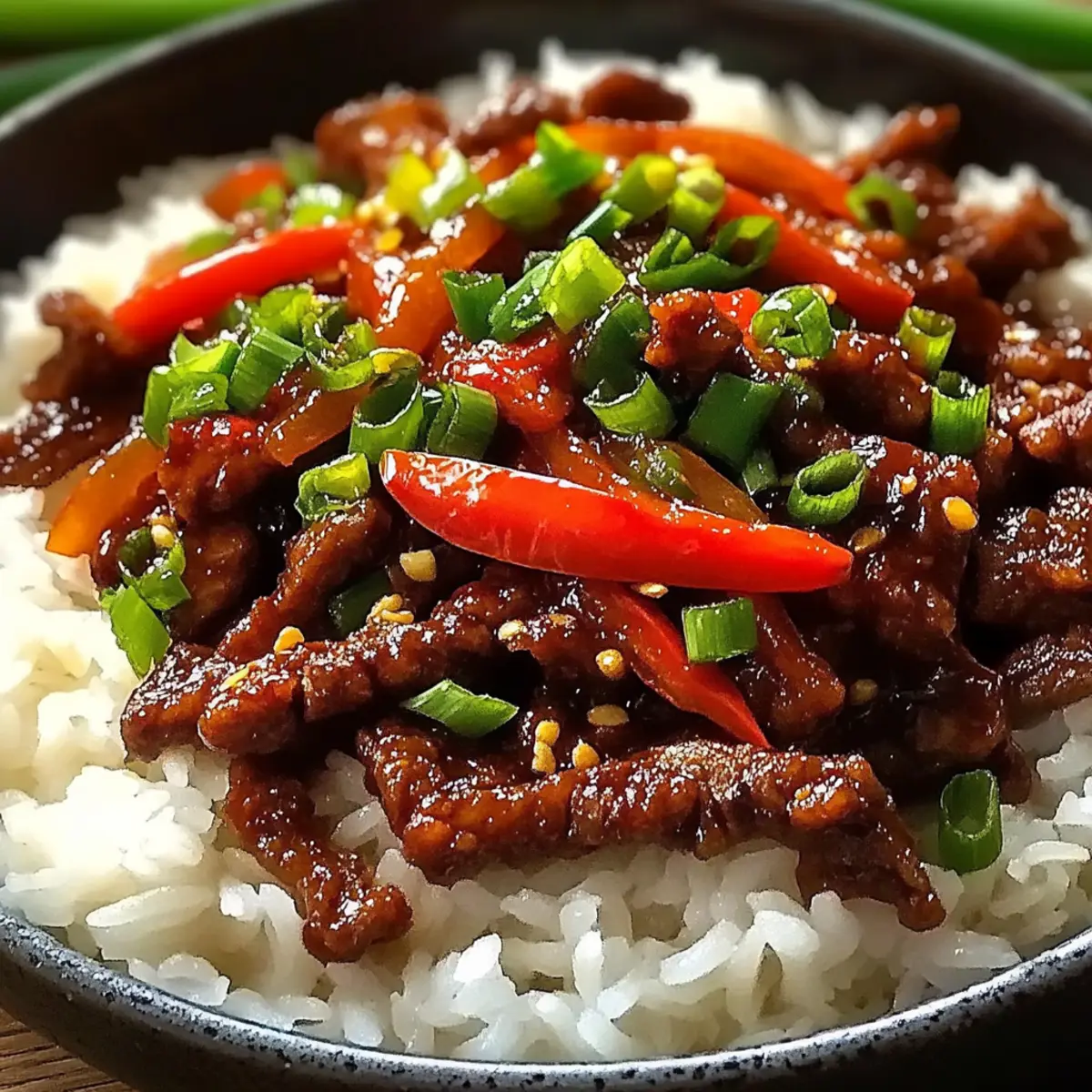 Knuspriges Chili-Rindfleisch-Reis in 15 Minuten