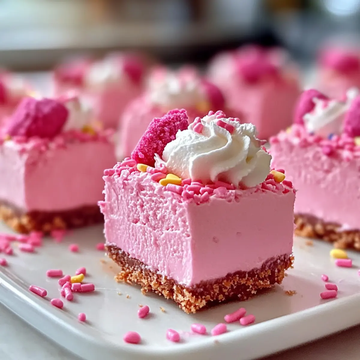 Herrliche No-Bake Pink Velvet Cheesecake Bissen