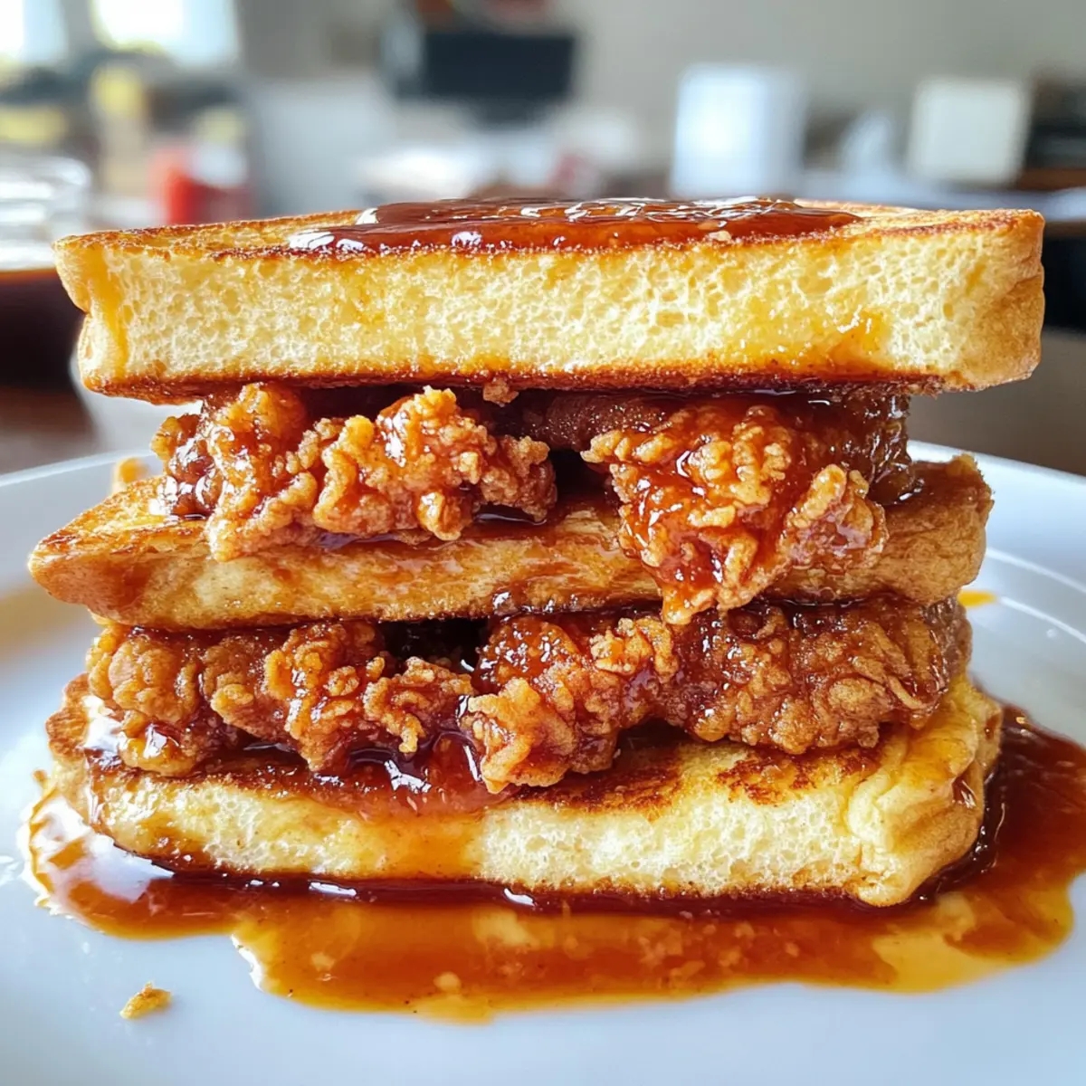 Frittierte Hähnchenbrötchen mit französischem Toast