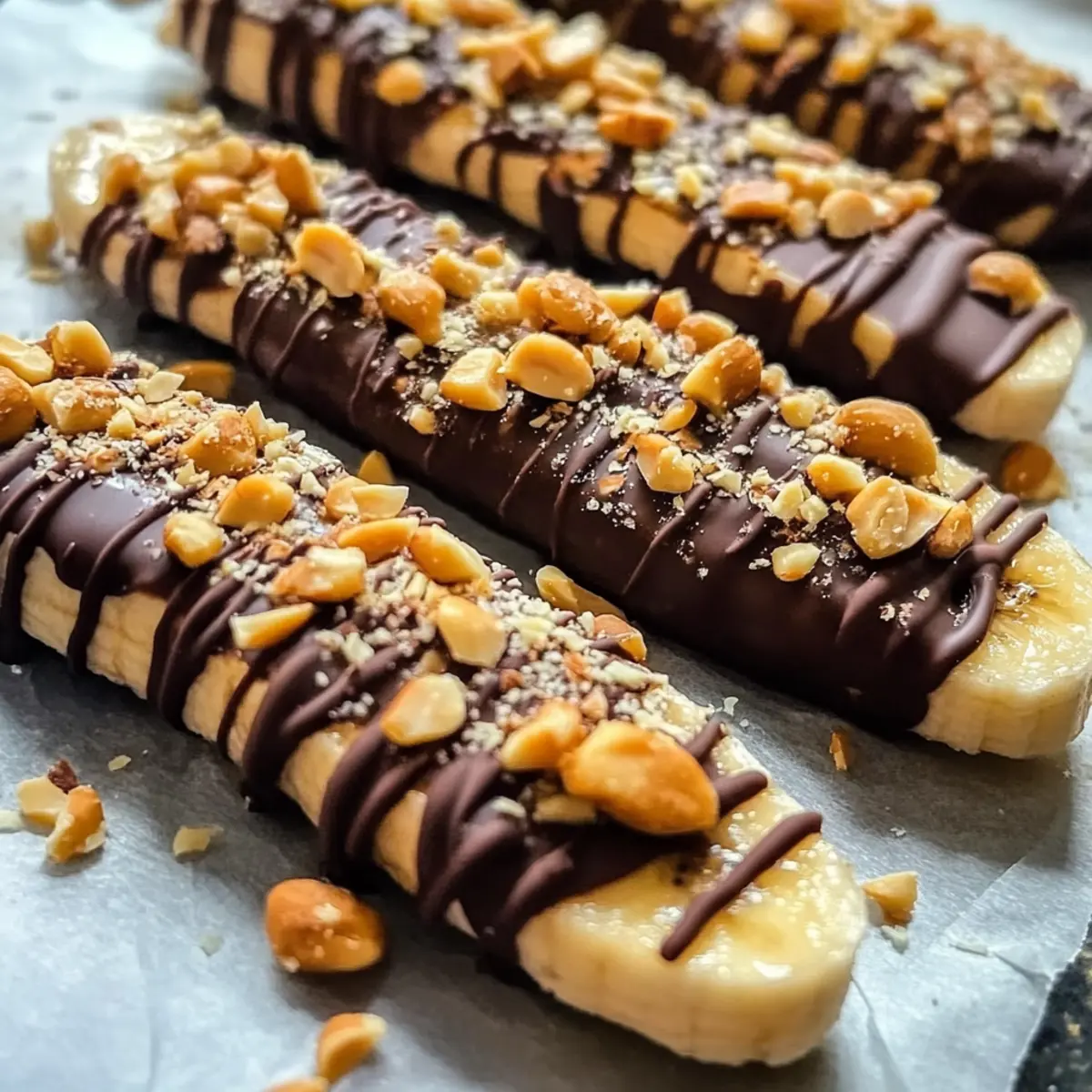 Gefrorene Bananen Snickers - Gesunder Snack Genuss