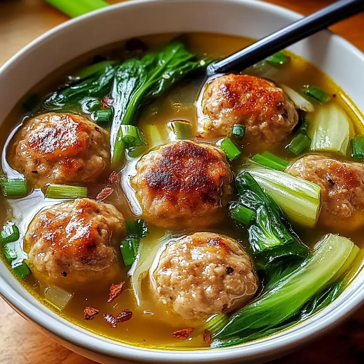 Ingwer-Hühnchen-Fleischball-Suppe für gemütliche Abende