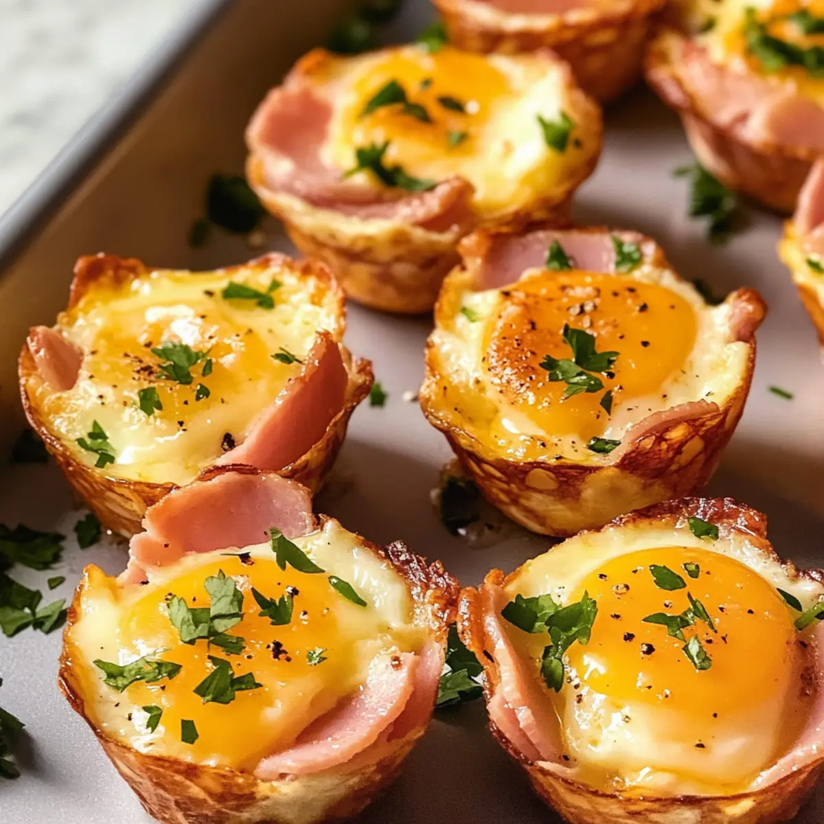 Schinken und Käse Eierbecher für schnelles Frühstück