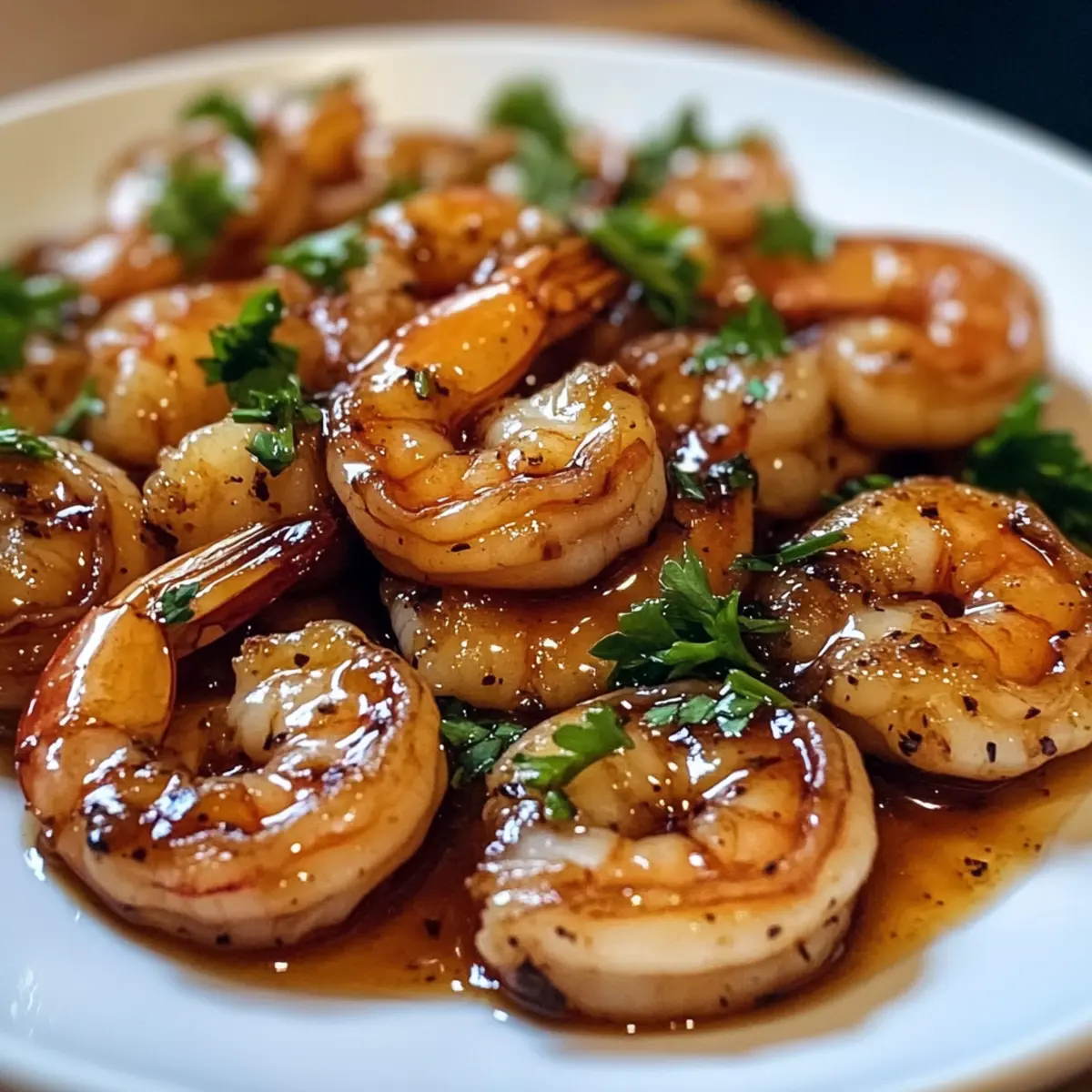 Honig Knoblauch Garnelen für schnelle Proteinpower