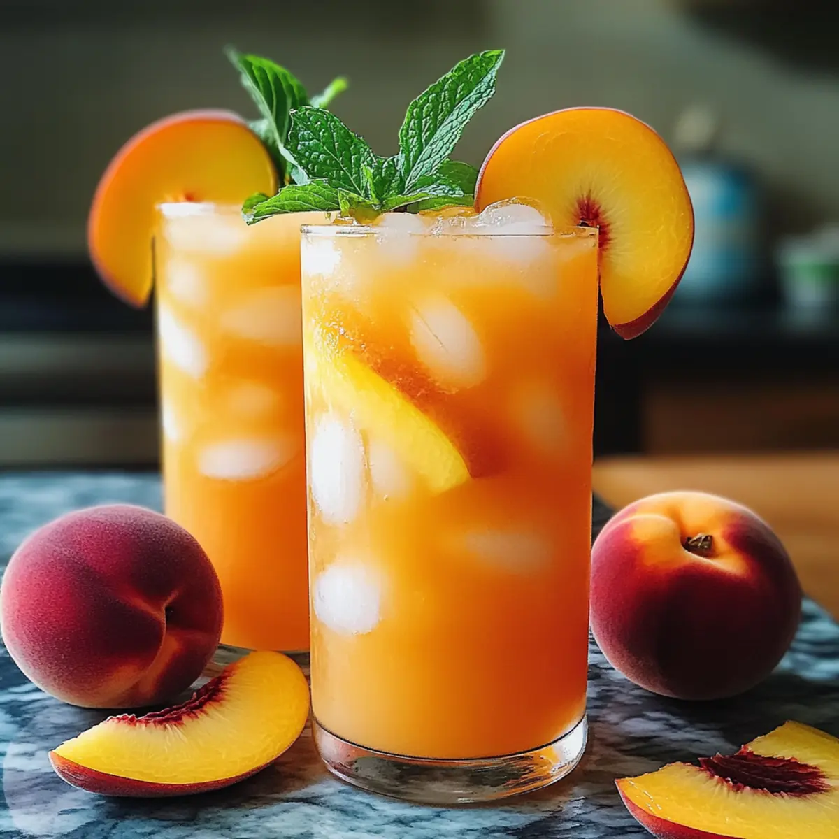 Pfirsich-Limonade für den perfekten Sommergenuss