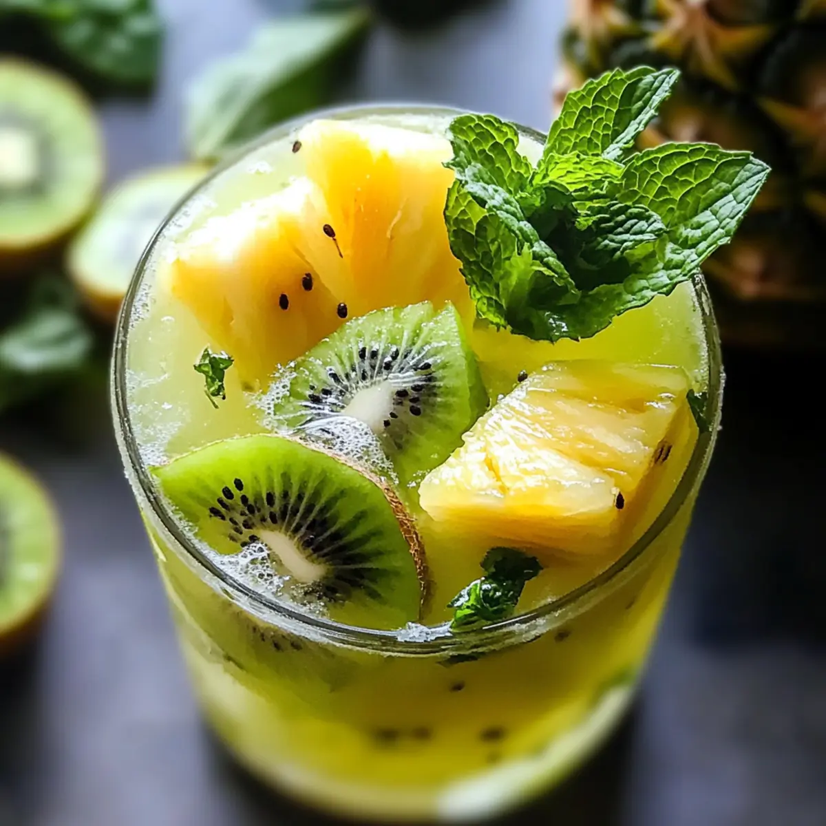 Erfrischender Ananas Kiwi Mojito für den Sommer