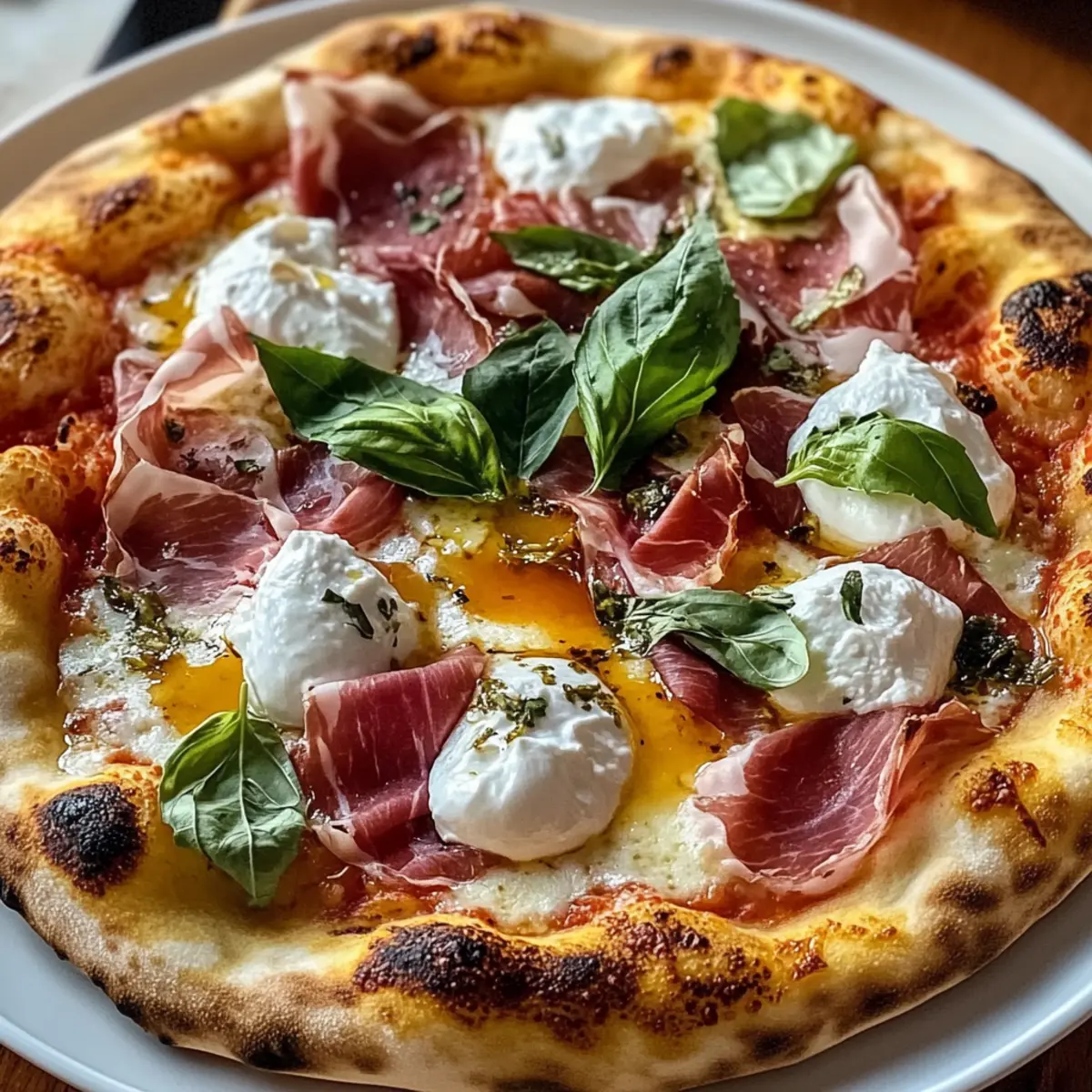 Prosciutto- und Honig-Burrata-Pizza-Rezept für Genießer