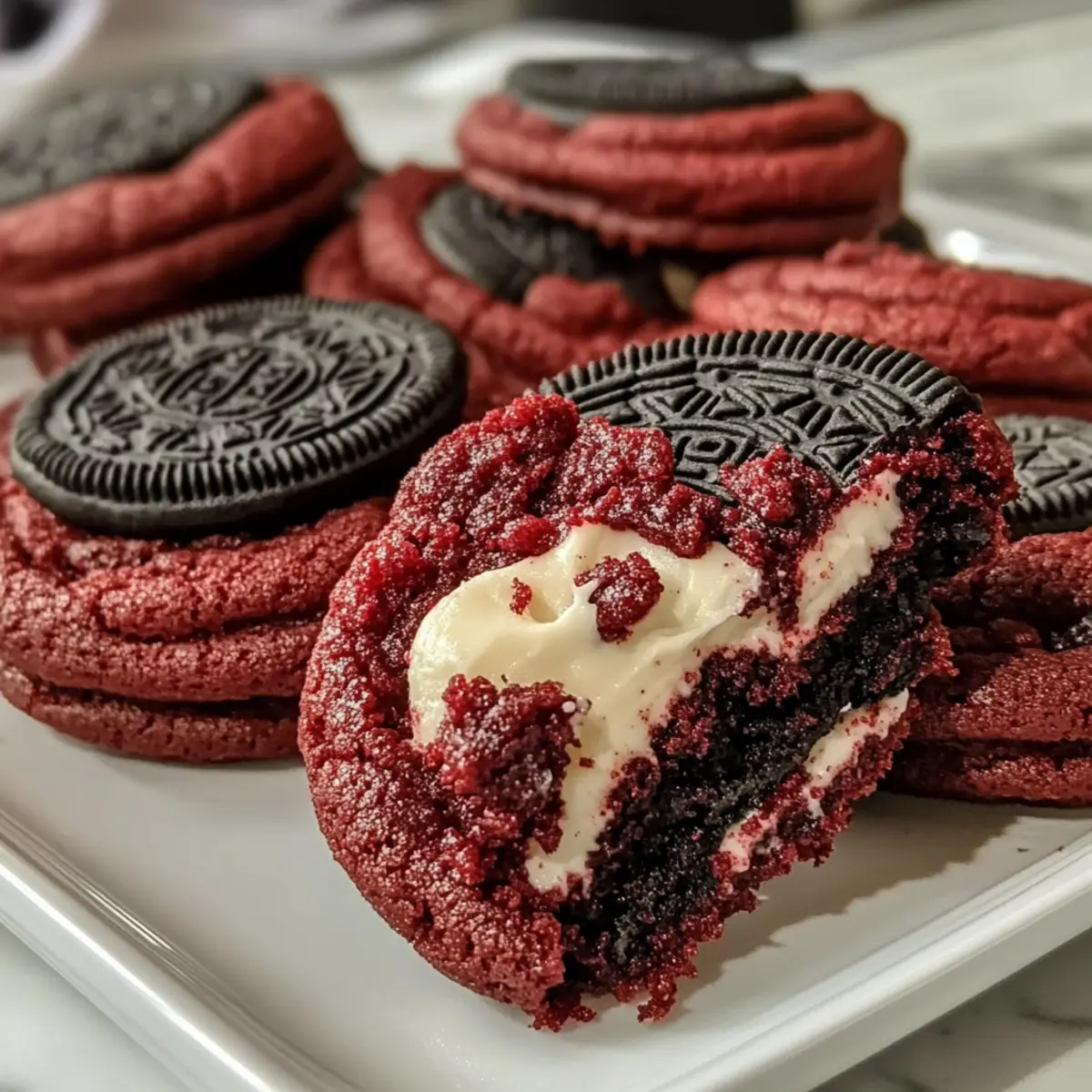 Rote Samt Oreo-Kekse für süße Genussmomente