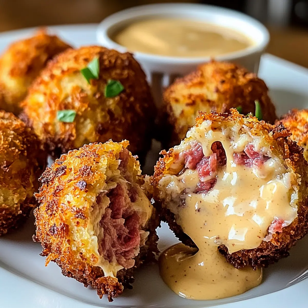 Reubenbällchen mit würzigem Dip selbstgemacht