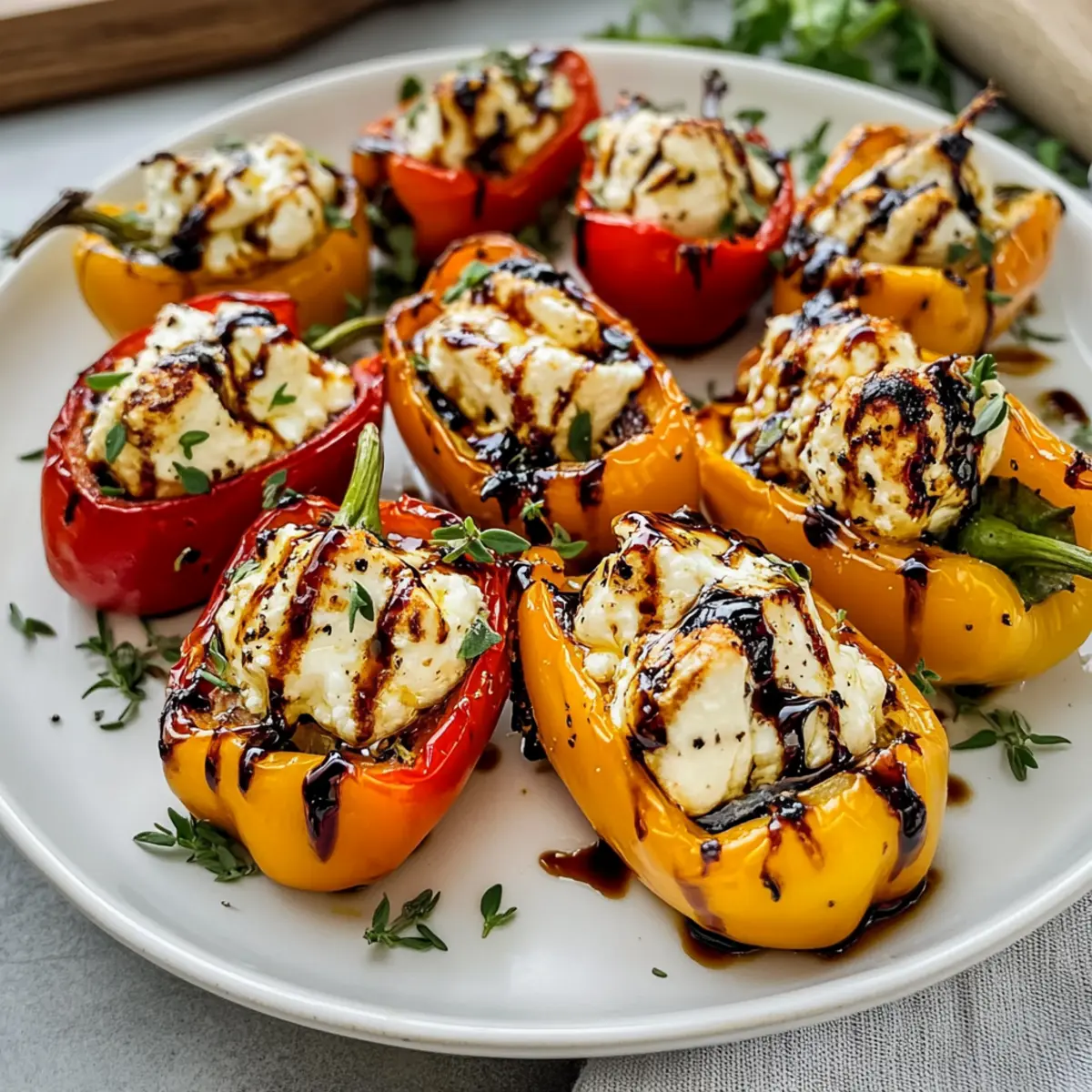 Gerösteter Ziegenkäse gefüllte Mini-Paprika Rezept