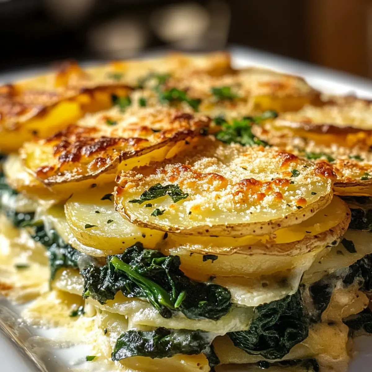 Spinat-Kartoffel-Knoblauch-Auflauf für die Seele