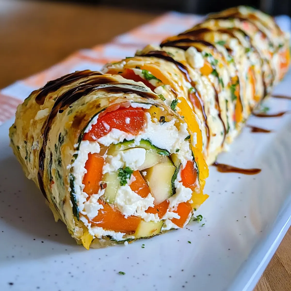 Vegetarische Gemüserolle mit Frischkäse und Feta leicht gemacht