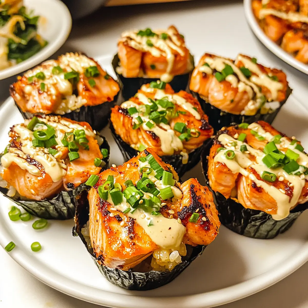 Gebackene Lachs Sushi Tassen für Zuhause genießen