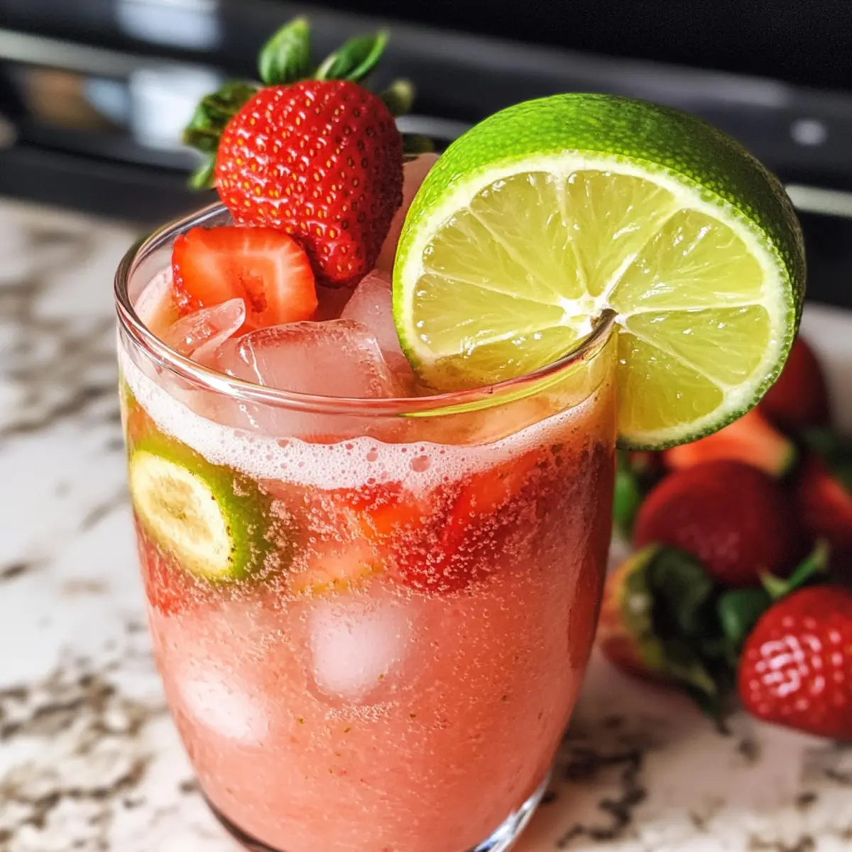 Erfrischende Brasilianische Limade mit Erdbeeren
