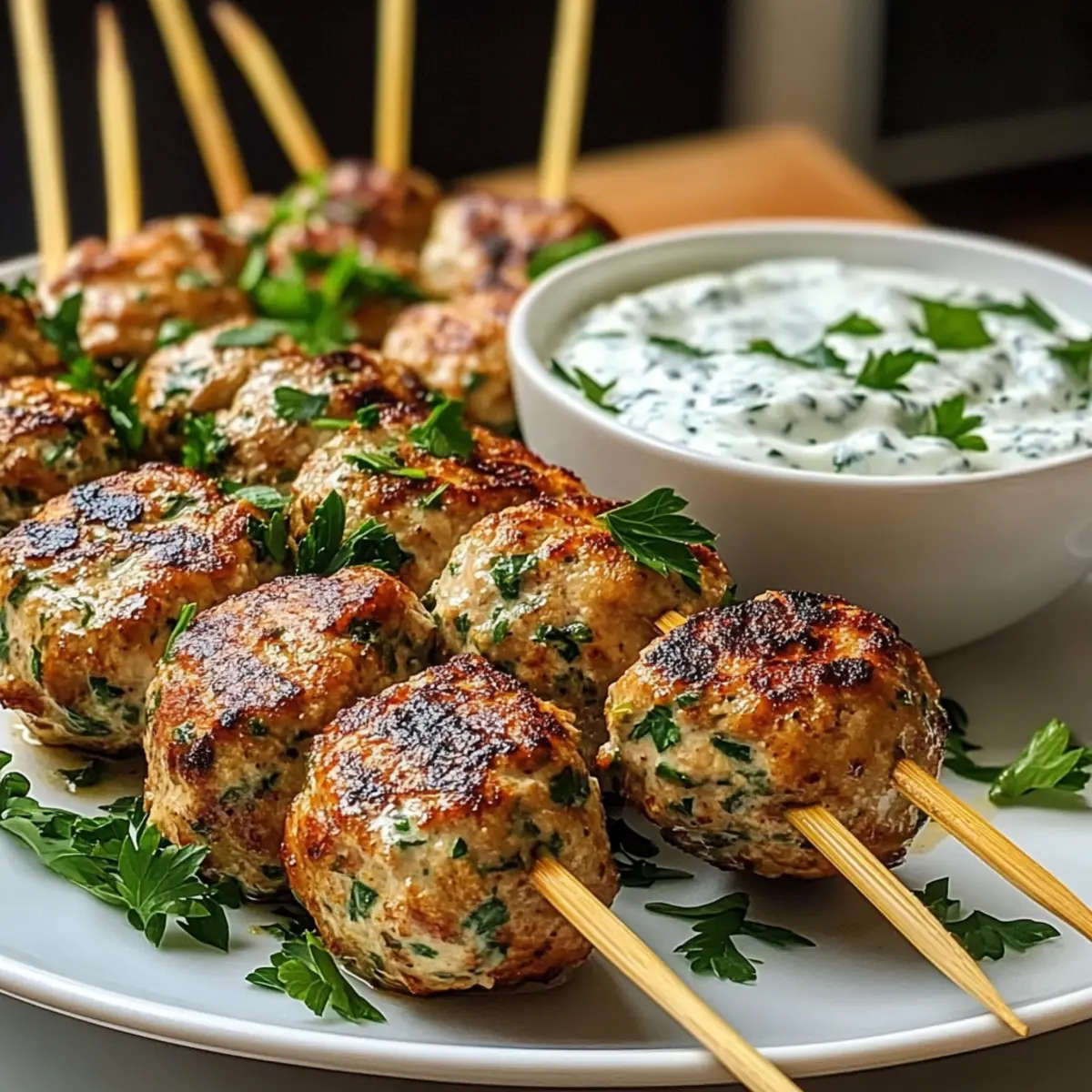 Hühnchen Kofta mit Knoblauch Joghurt Soße genießen