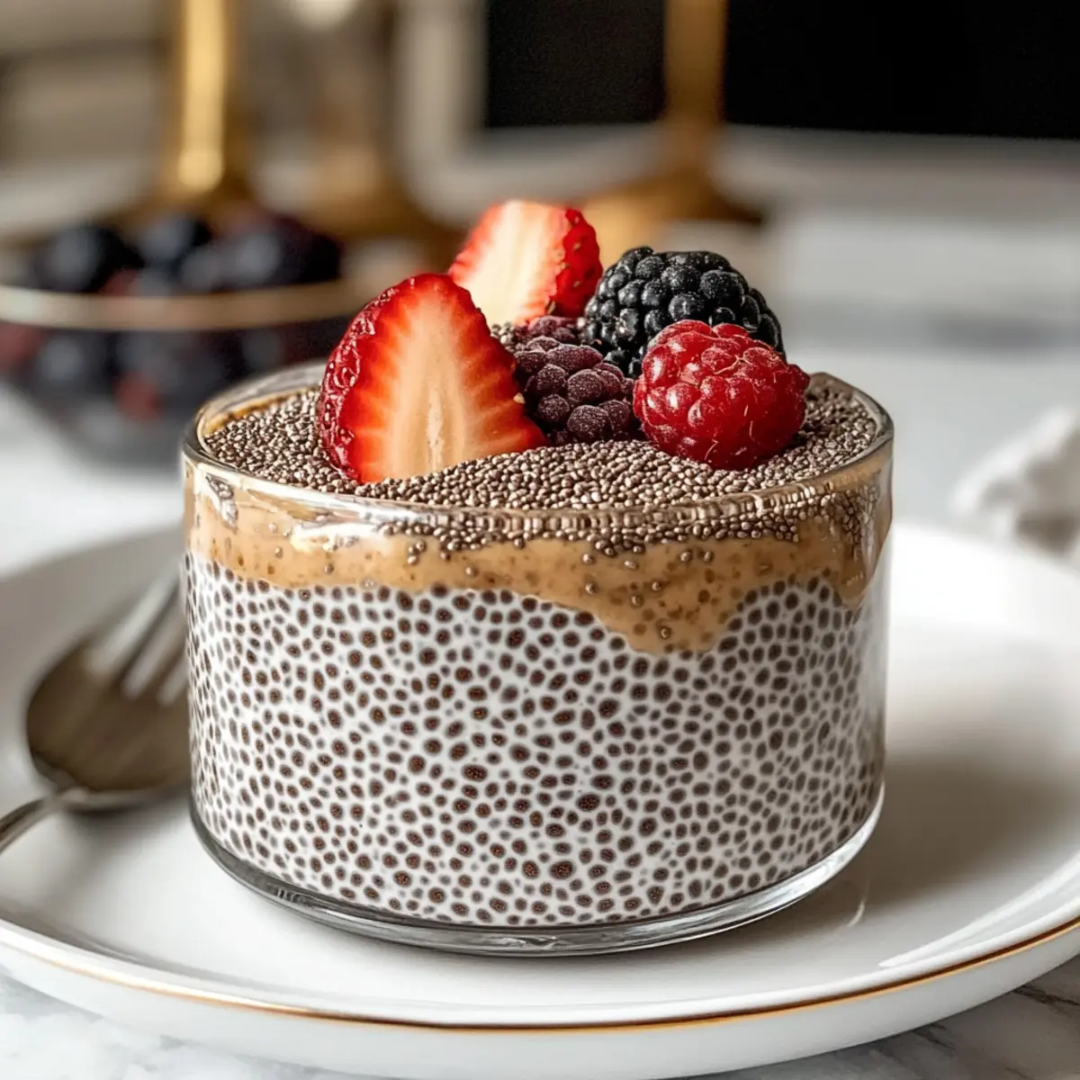 Kaffee Chia Samen Pudding für gesunde Morgen