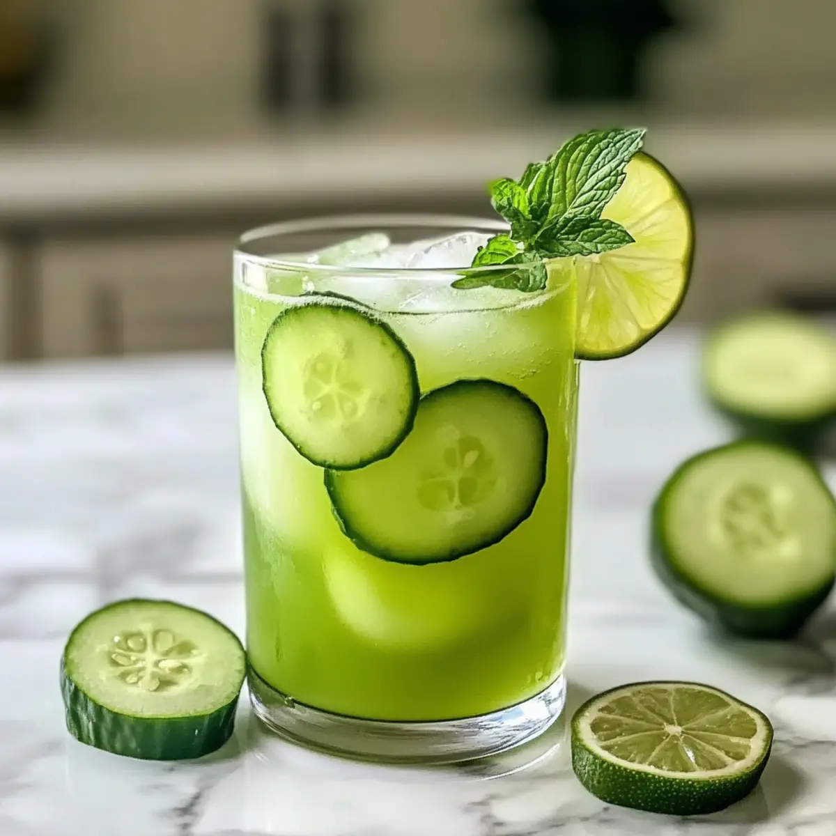 Erfrischende Gurken-Limonen-Aguas Fresca für den Sommer