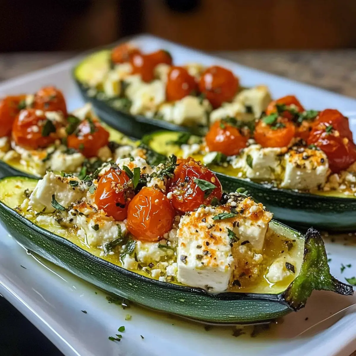Gefüllte Zucchini mit Feta schnell zubereiten
