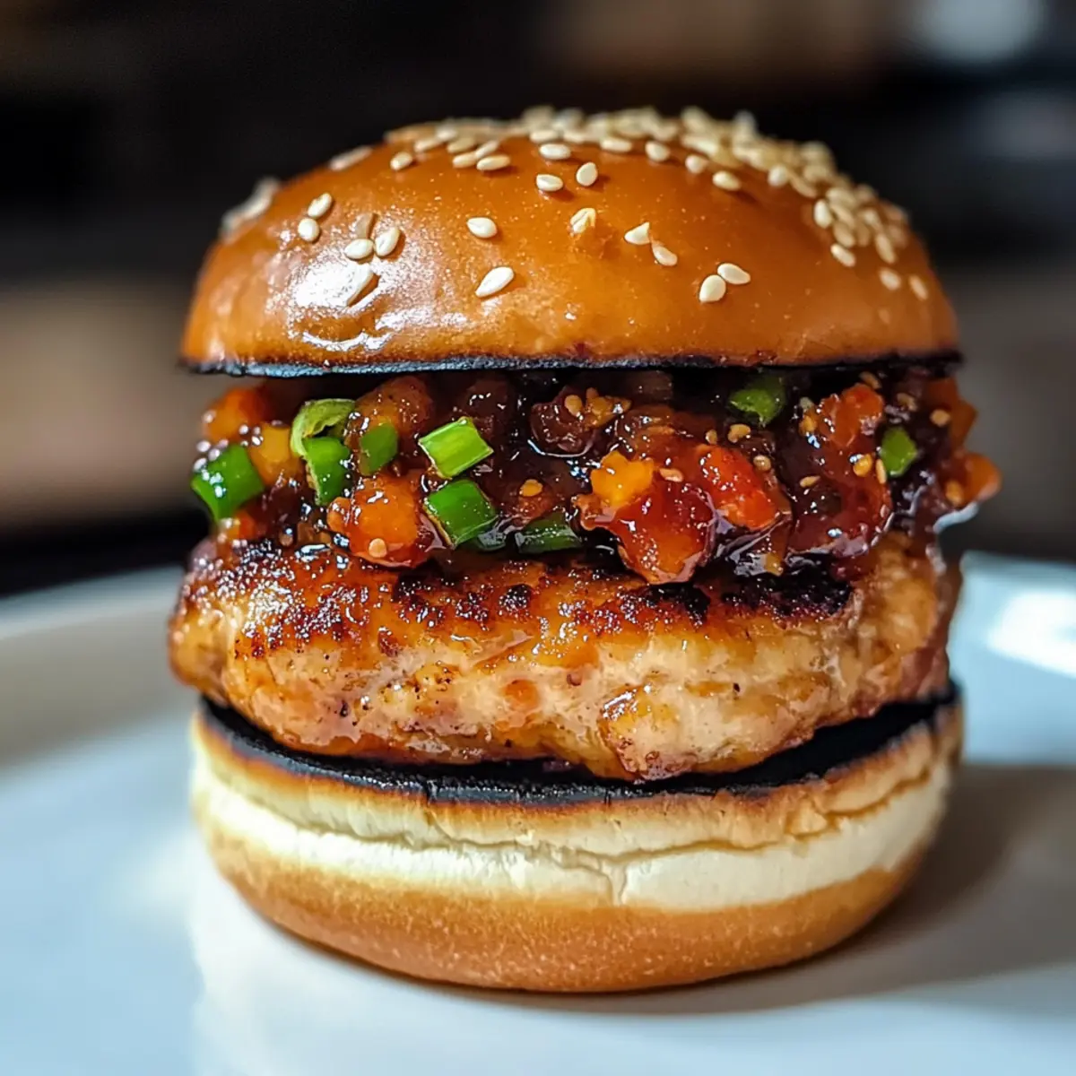 Gochujang Hähnchenburger mit Kimchi Speckmarmelade