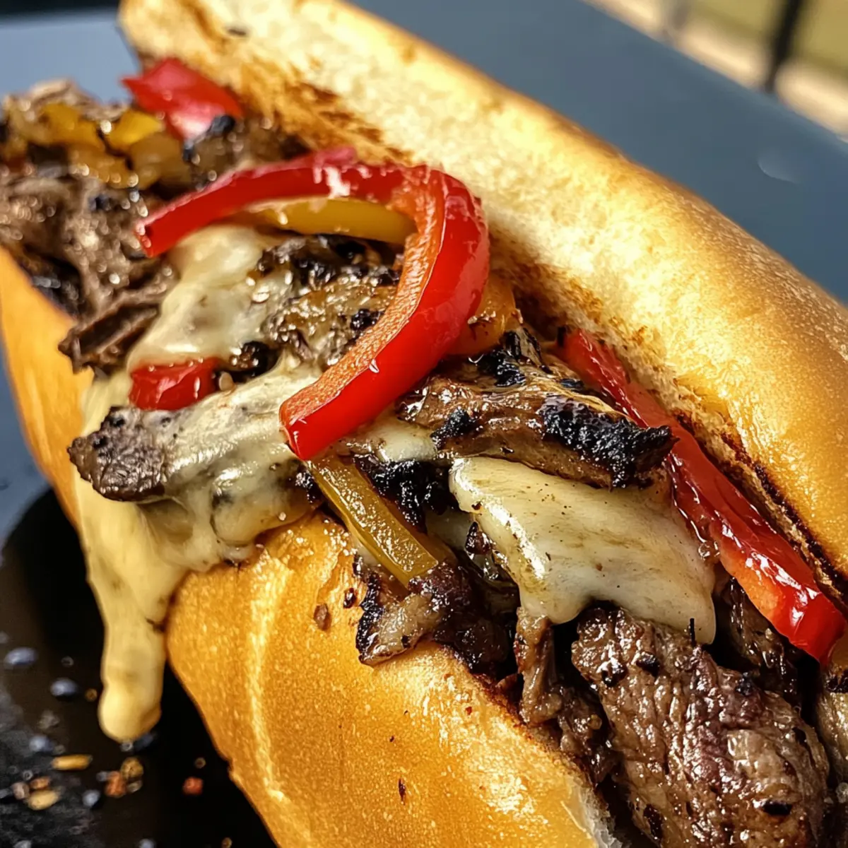 Gegrilltes Cheesesteak mit rauchigem Gouda