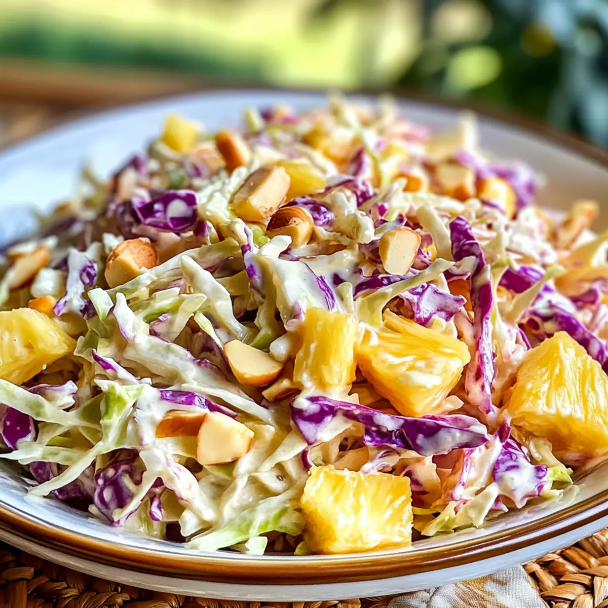Hawaiianische Ananas-Coleslaw mit cremigem Dressing