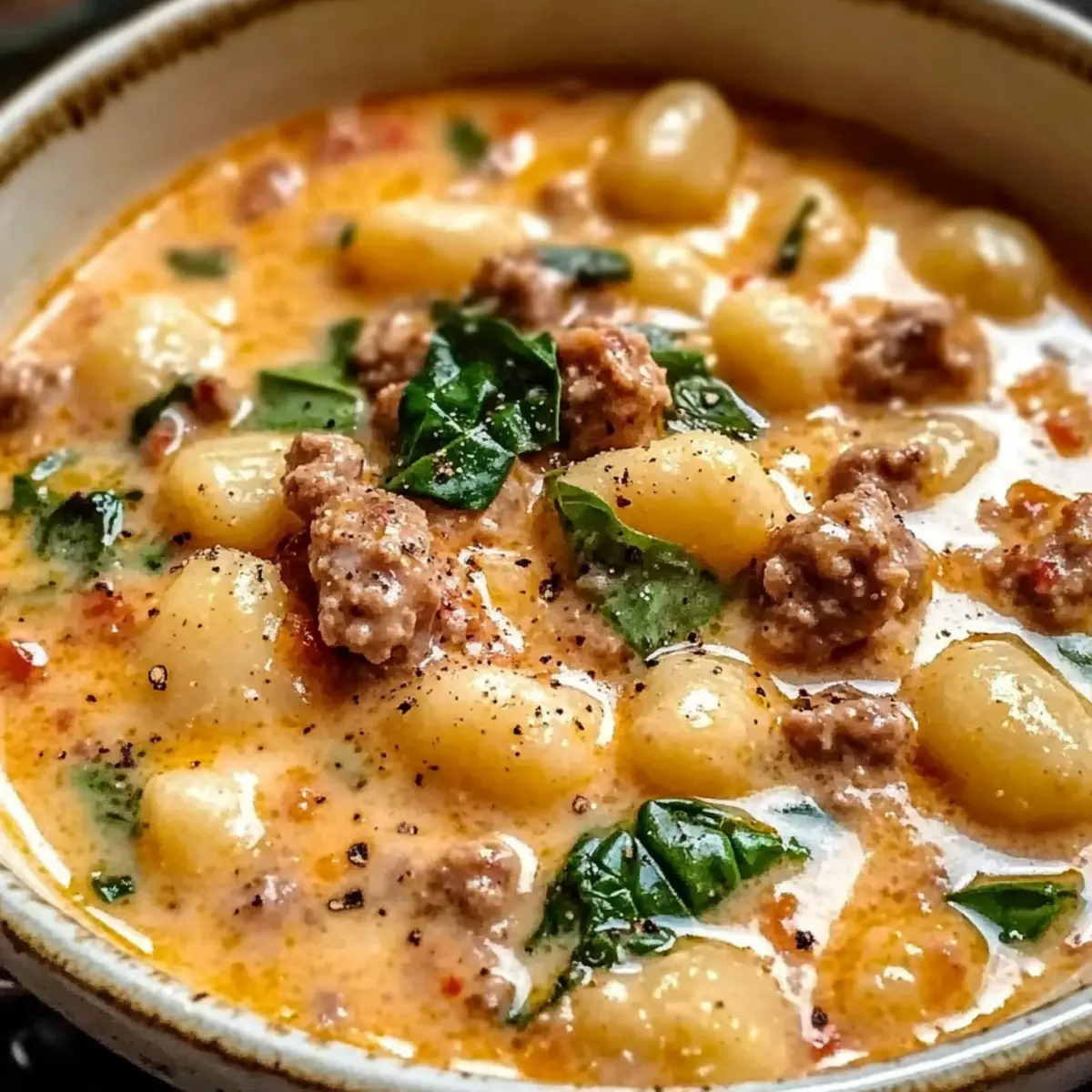 Italienische Wurst Gnocchi Suppe für kalte Tage