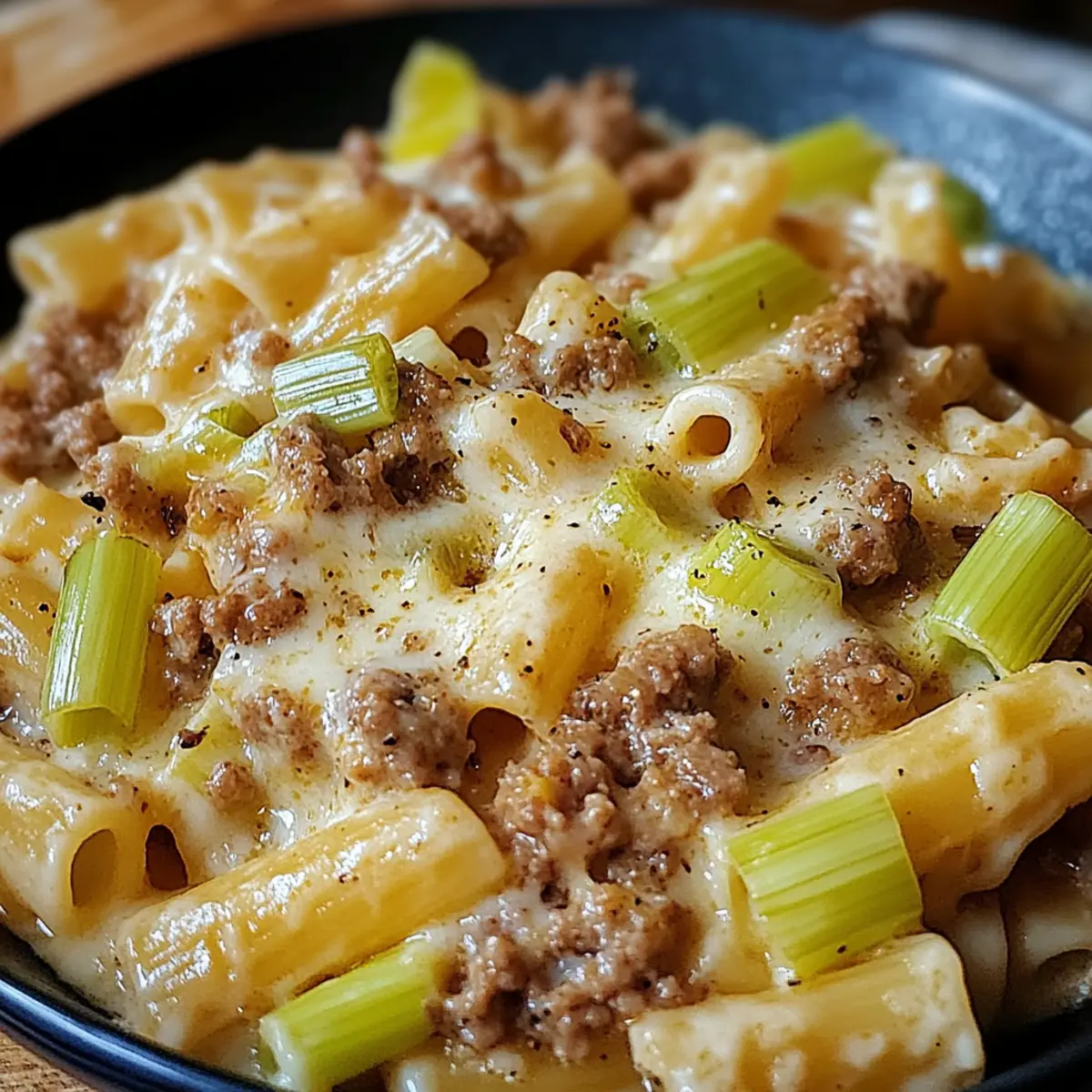 Käse-Lauch Pasta mit Hackfleisch für jeden Anlass