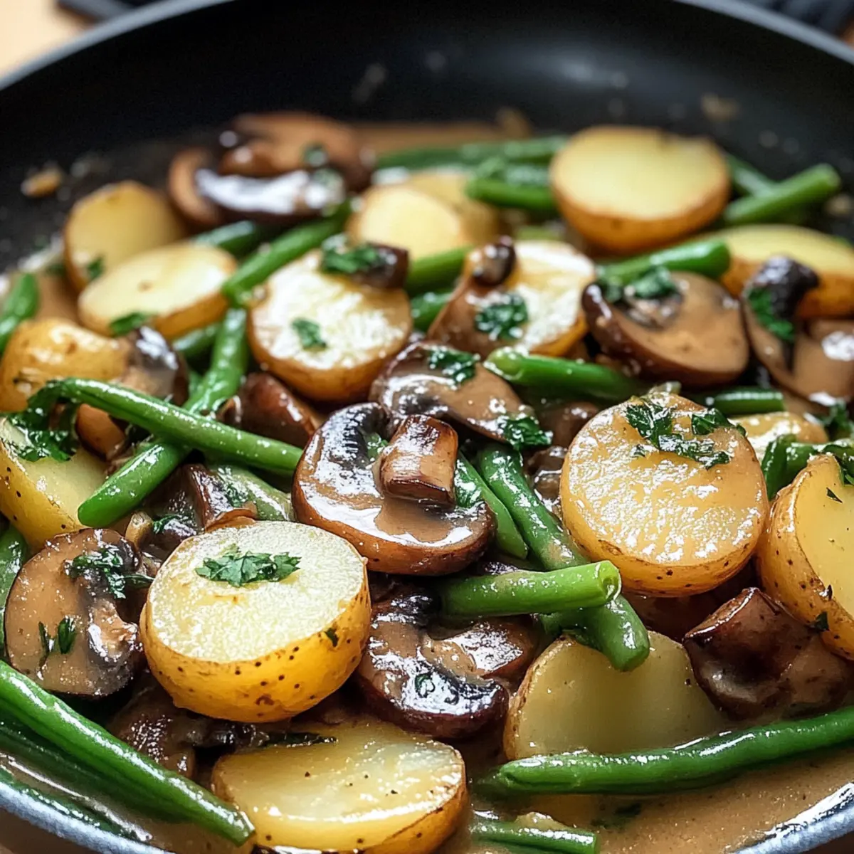 Kartoffel-Pilz-Pfanne: Schnelles veganes Comfort Food
