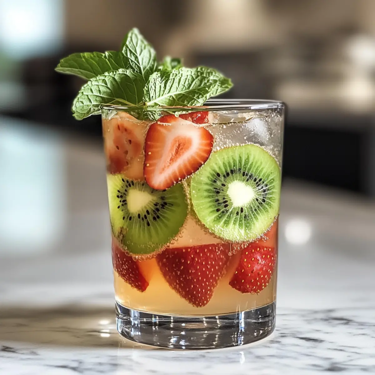 Kiwi- und Erdbeer-Smasher-Mocktail für erfrischende Momente