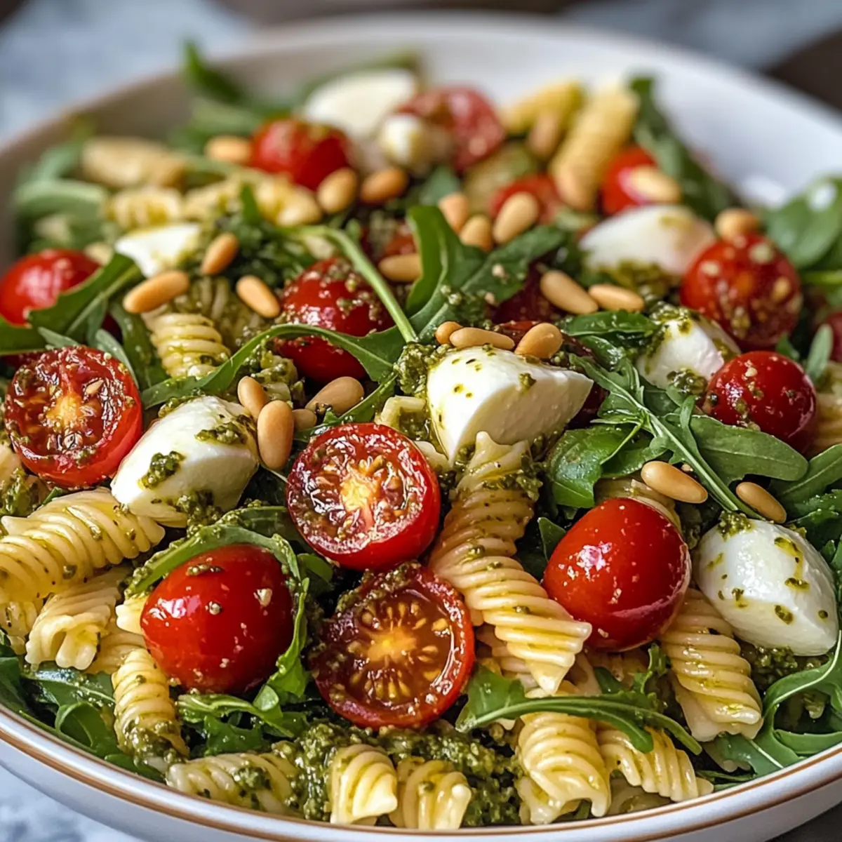 Mediterraner Nudelsalat mit Pesto für jeden Anlass
