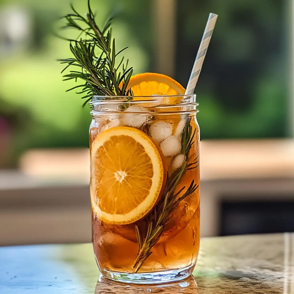 Erfrischender Orangen-Rosmarin-Eistee für den Sommer