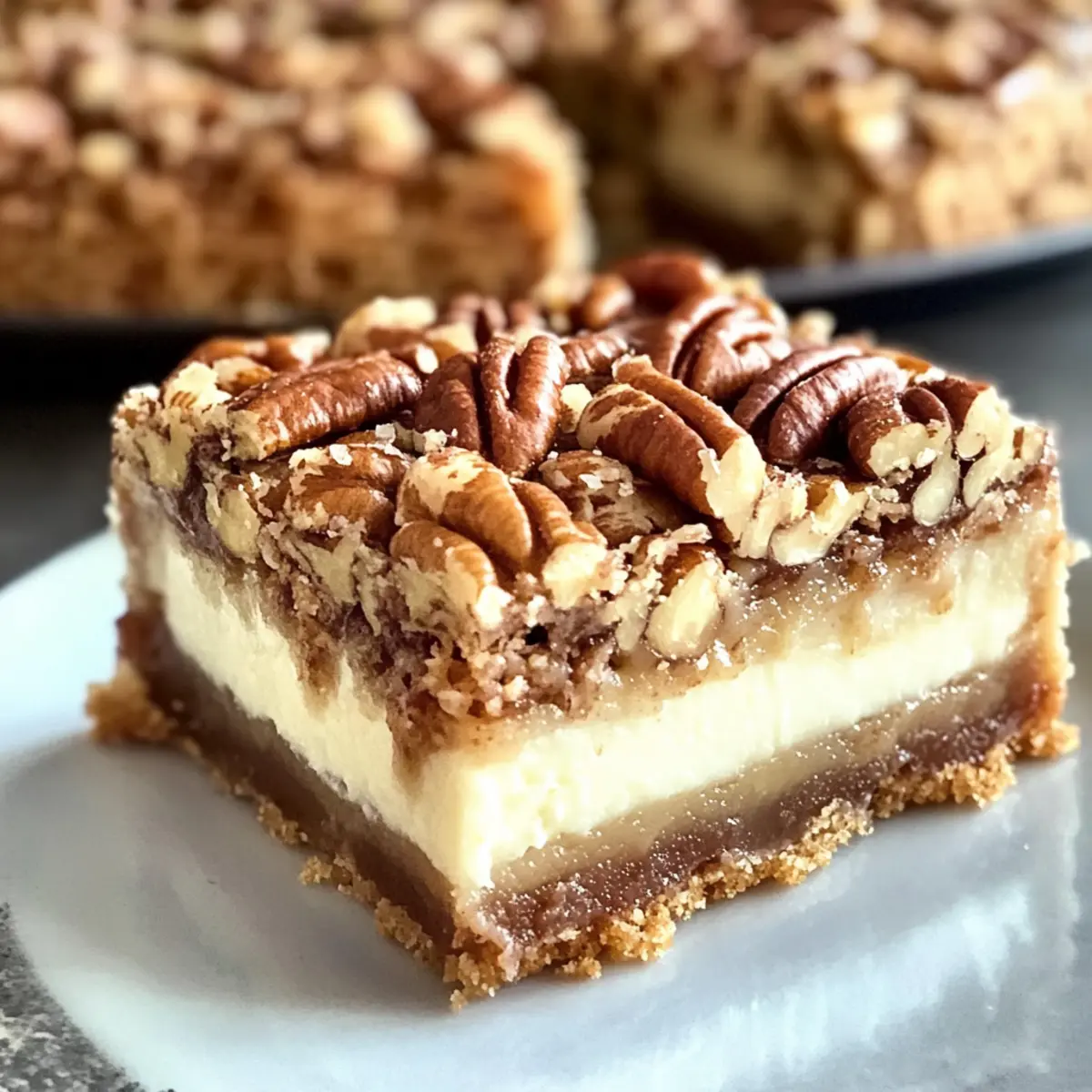 Pekannusskuchen Cheesecake Riegel ganz einfach machen