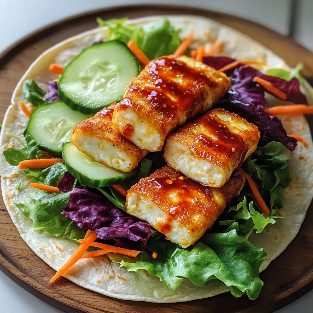 Schnelle Süß-Chili-Halloumi-Wraps für den perfekten Lunch