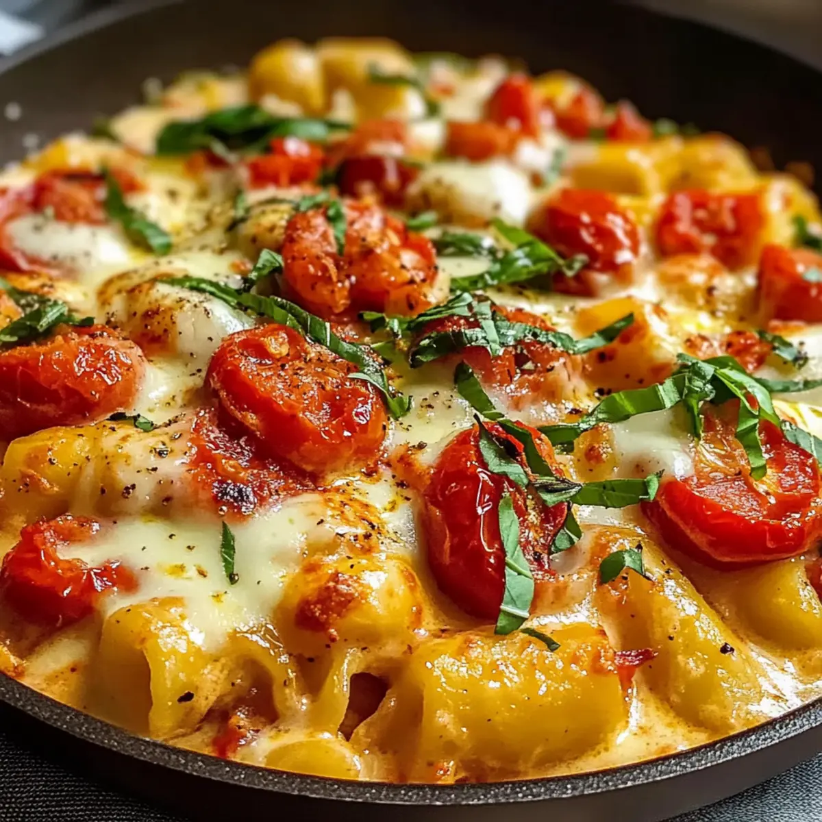 Schupfnudelpfanne mit cremiger Tomatensauce