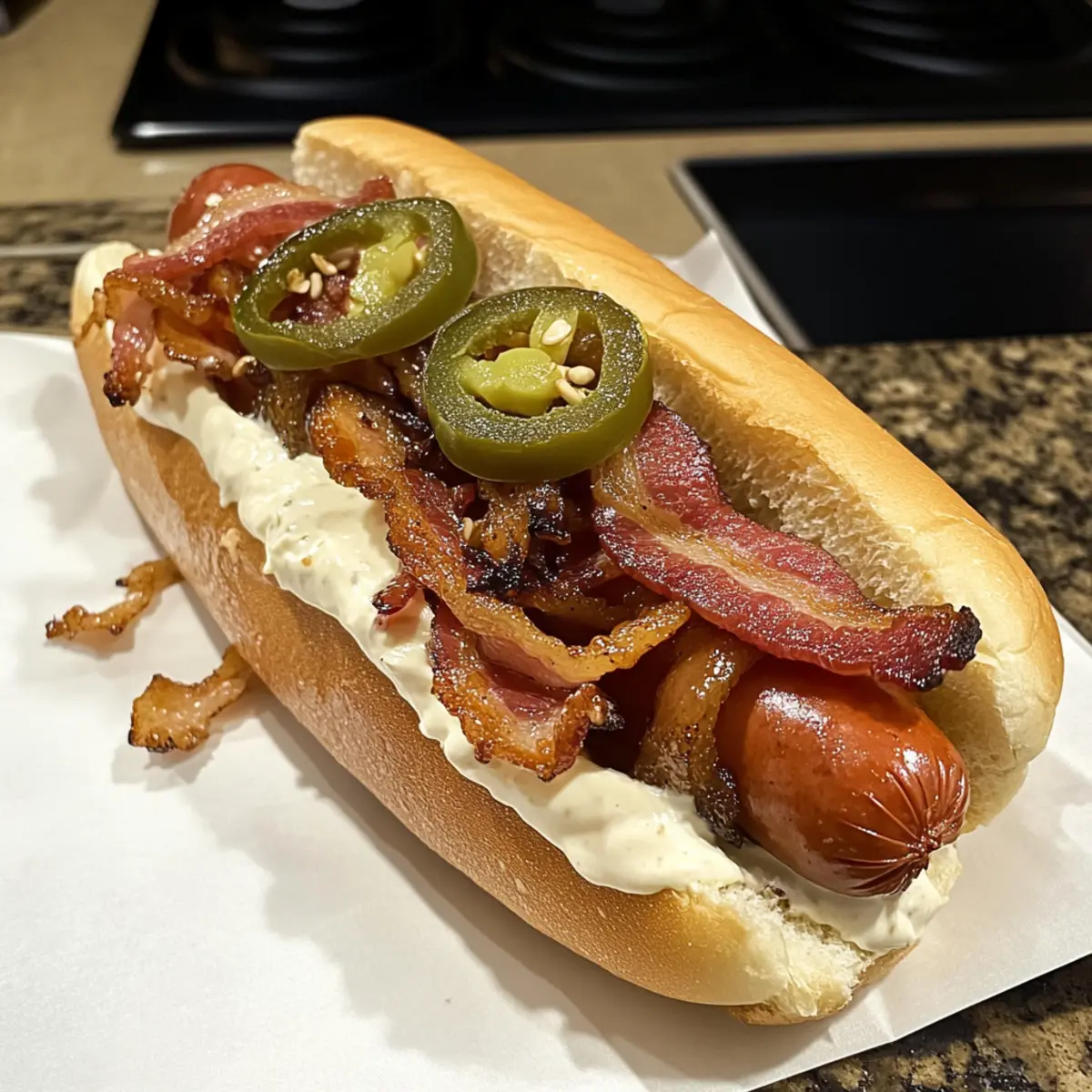 Seattle Hot Dogs mit Cream Cheese und Bacon