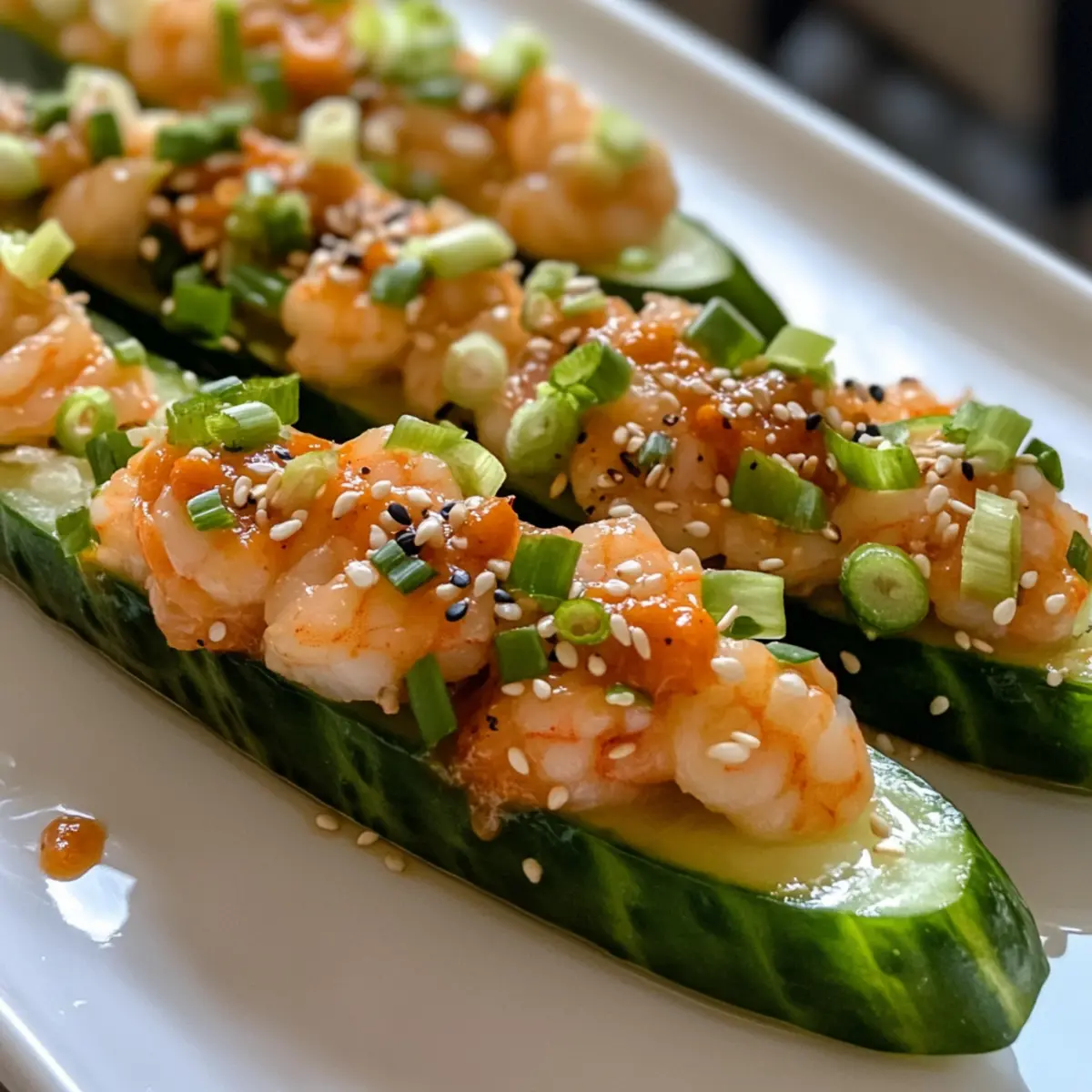 Garnelen-Sushi-Gurken-Boote mit Oregon-Garnele kochen