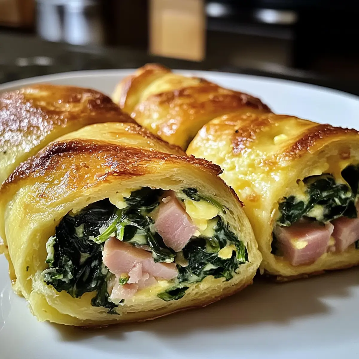 Spinat Schinken Frühstücksrollen für den perfekten Start
