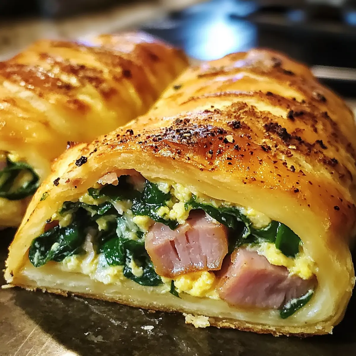 Spinat Schinken Frühstücksrollen für jeden Morgen