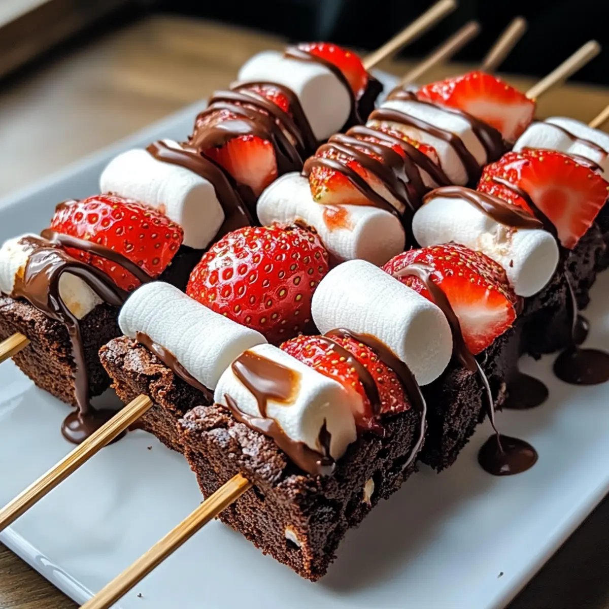 Süße Erdbeer-Brownie-Kabobs für jeden Anlass