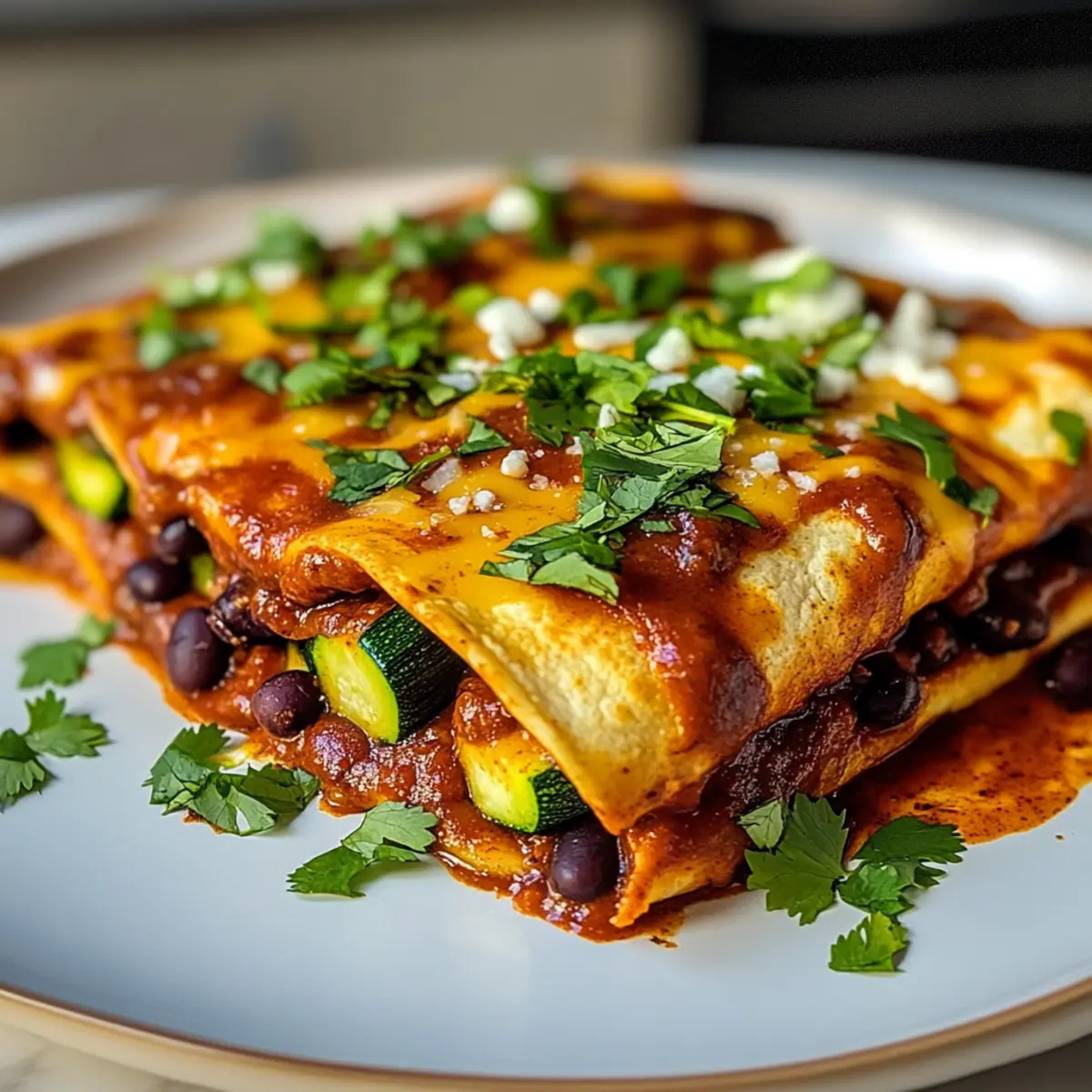Vegane Zucchini Enchiladas für ein gesundes Dinner