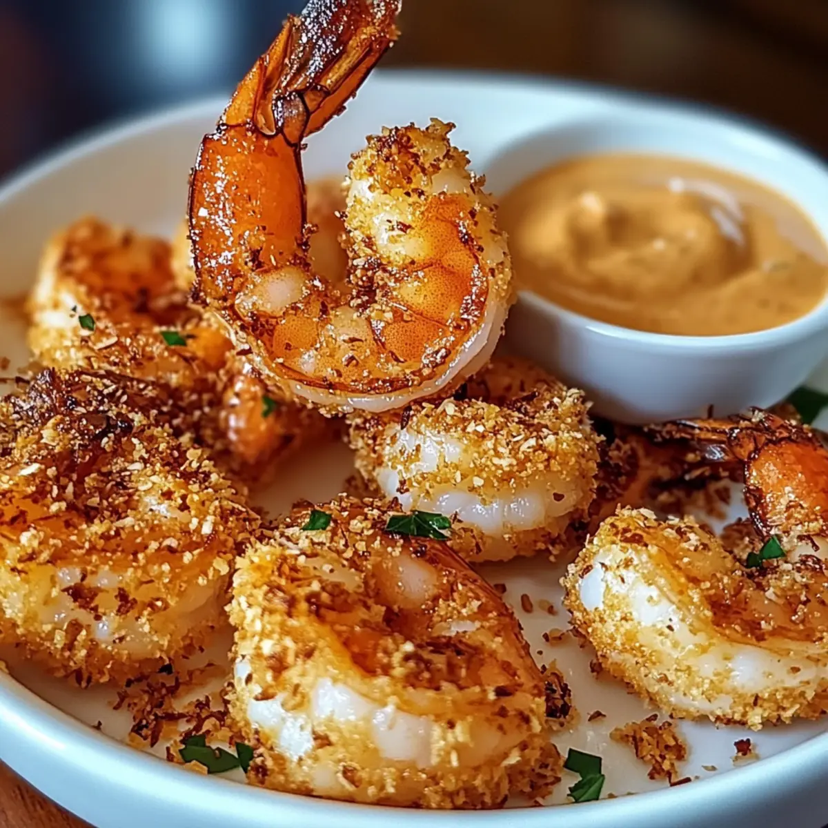 Gebackene Kokosnuss-Garnelen mit süßem Chili-Mayo