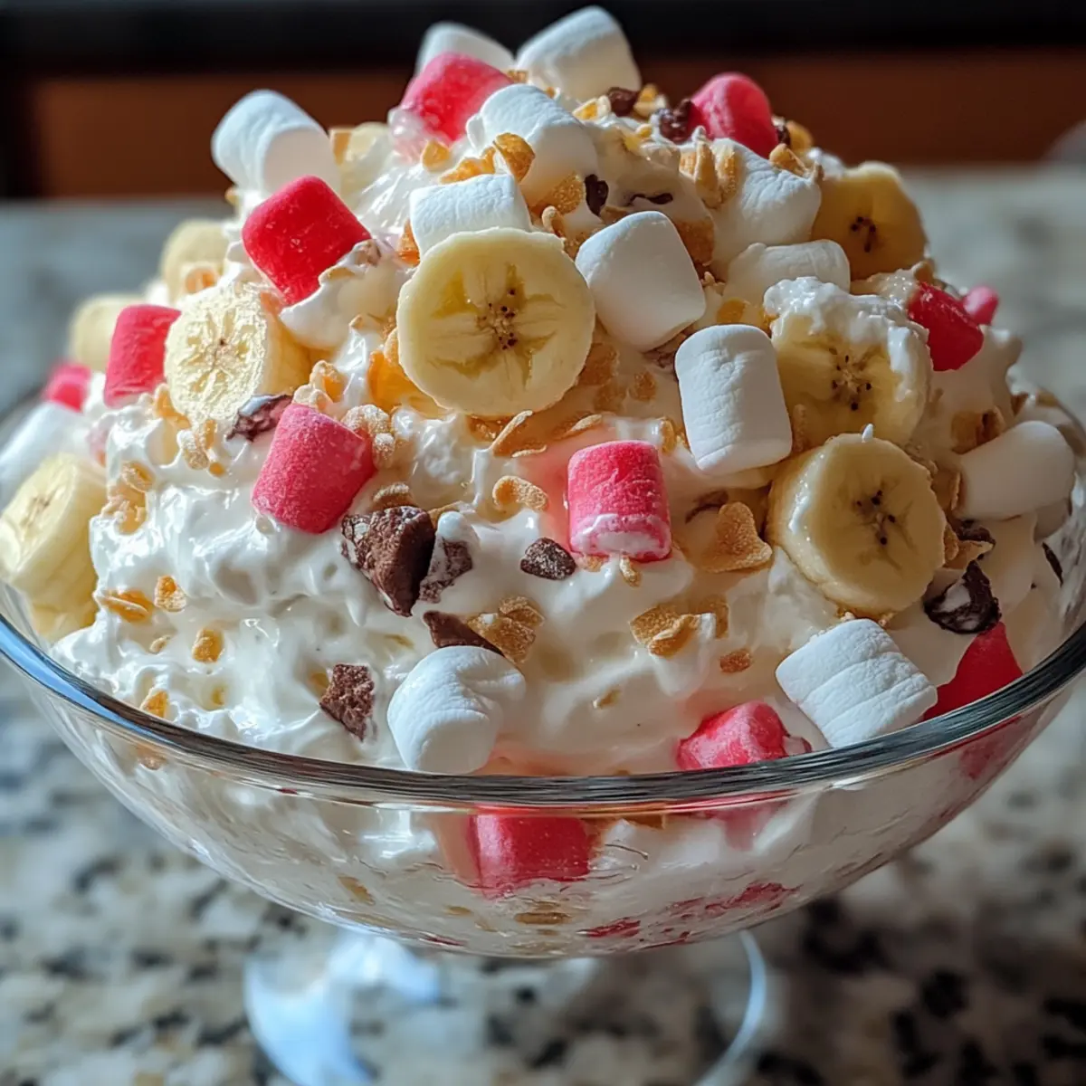 Bananensplit-Fluff-Salat: Einfacher Genuss für Feste