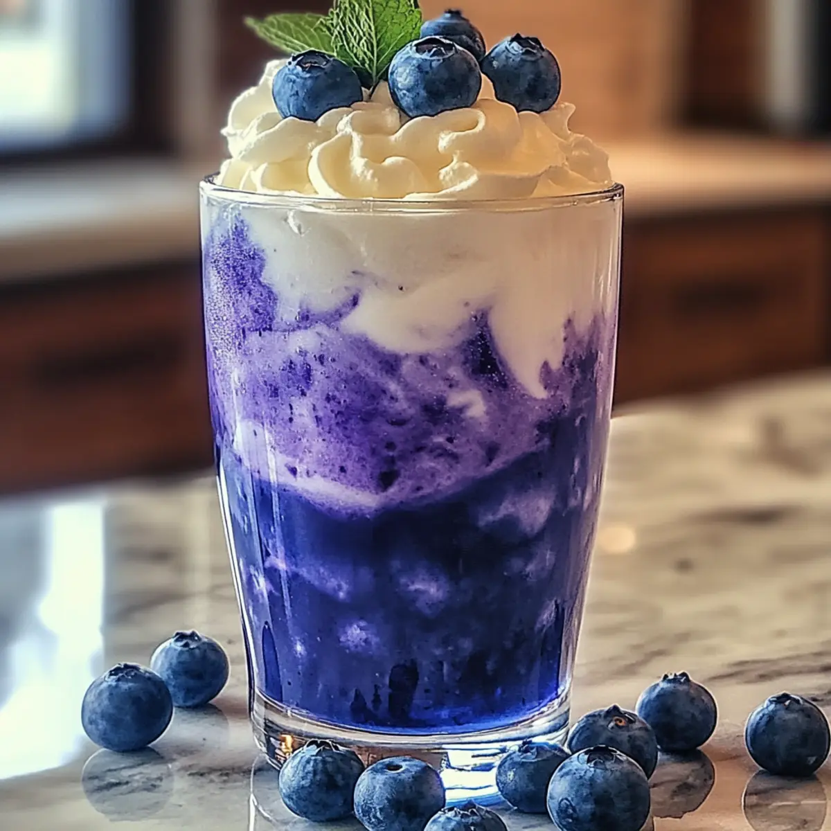 Blaubeer Italienische Sahne Limonade ohne Zucker