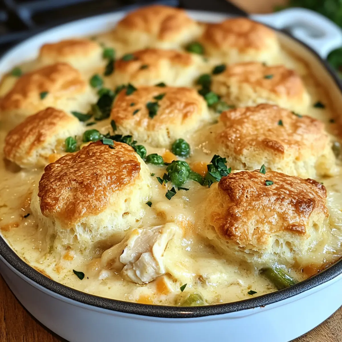 Cheddar-Bay-Hühnchen-Kobbler für ein gemütliches Abendessen