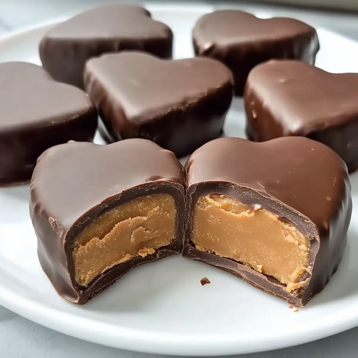 Schokoladen-Erdnussbutter-Valentinsherz selbstgemacht