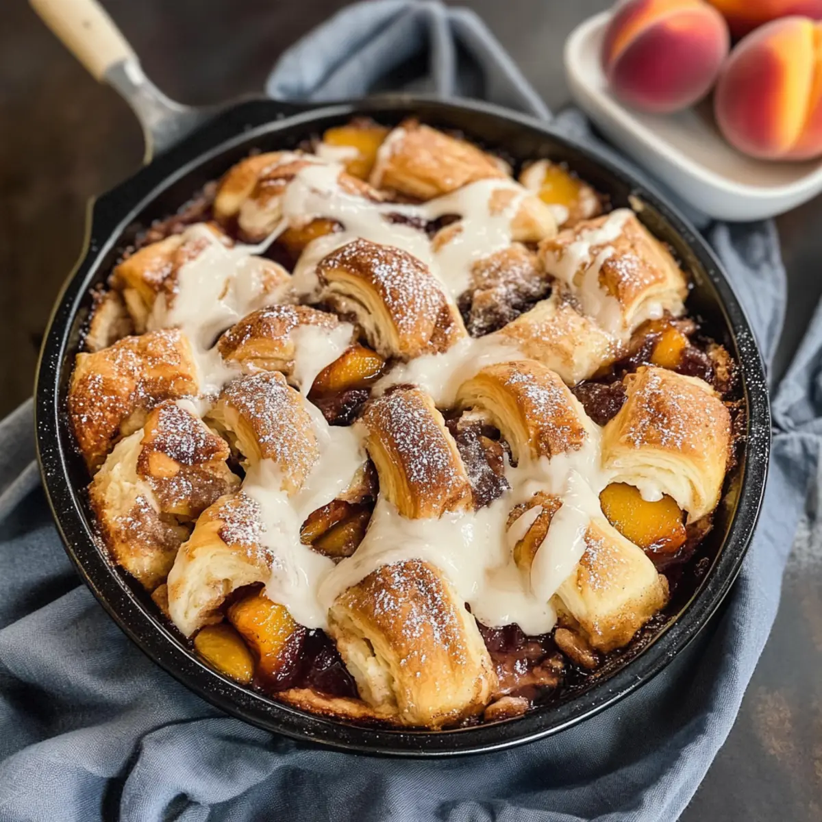 Zimtschnecken-Pfirsich-Cobbler für den perfekten Sommer