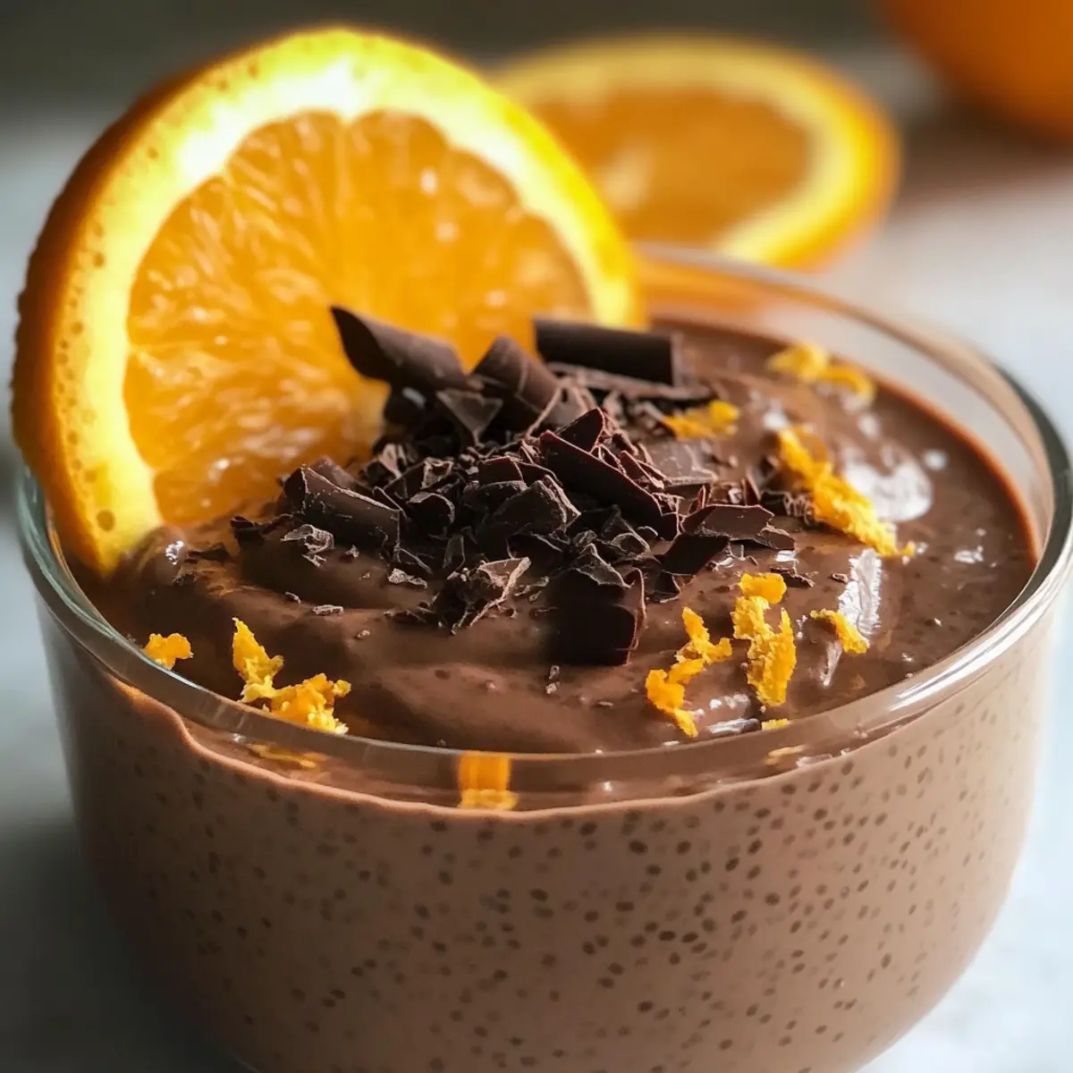 Cremiger Schokoladen-Orange-Chia-Pudding Genuss