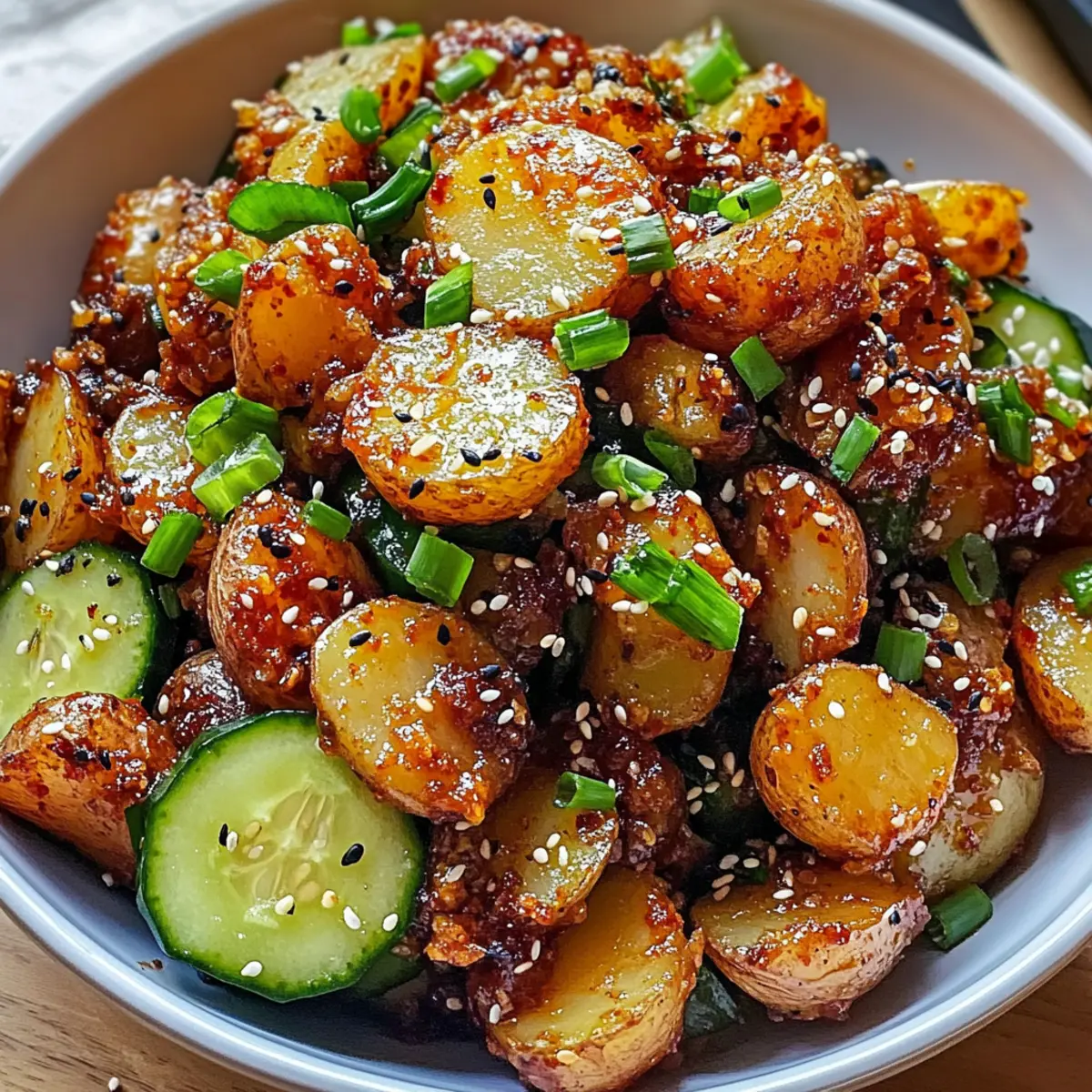 Knuspriger Gochujang Kartoffelsalat für jeden Anlass