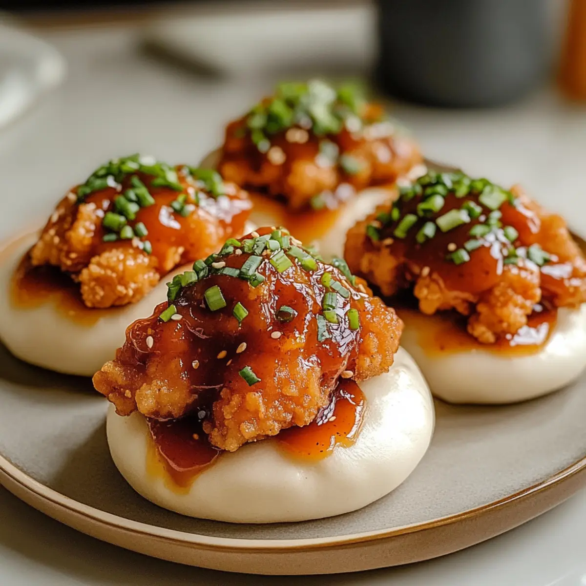 Knusprige Koreanische Frittierte Hähnchen Bao Brötchen