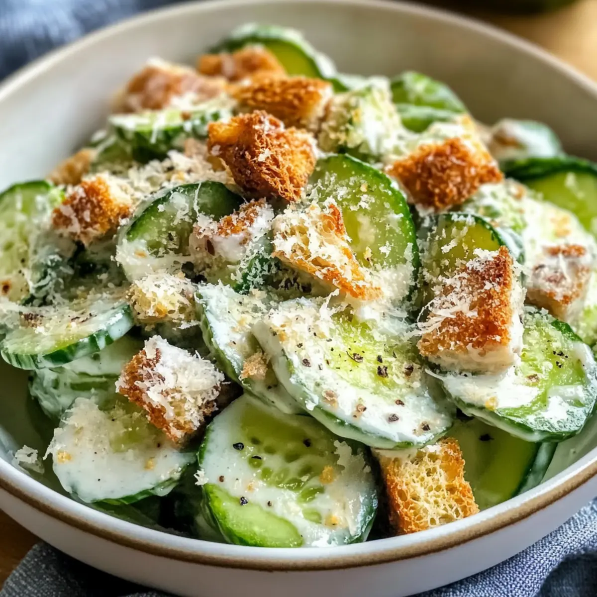 Gurken-Caesar-Salat für heiße Tage genießen
